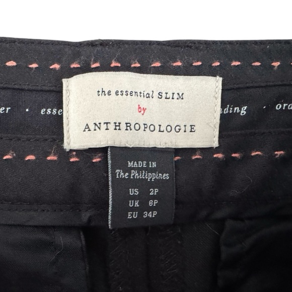 Anthropologie The Essential Slim trousers pants Women's 2P Black Ankle office - Picture 4 of 14